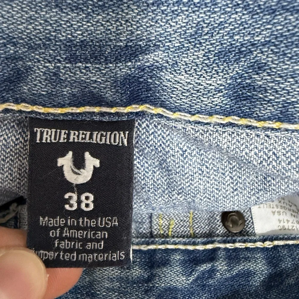 True Religion Ricky Big T Shorts Mens 38 Light Wash Denim Relaxed Y2K Skater
